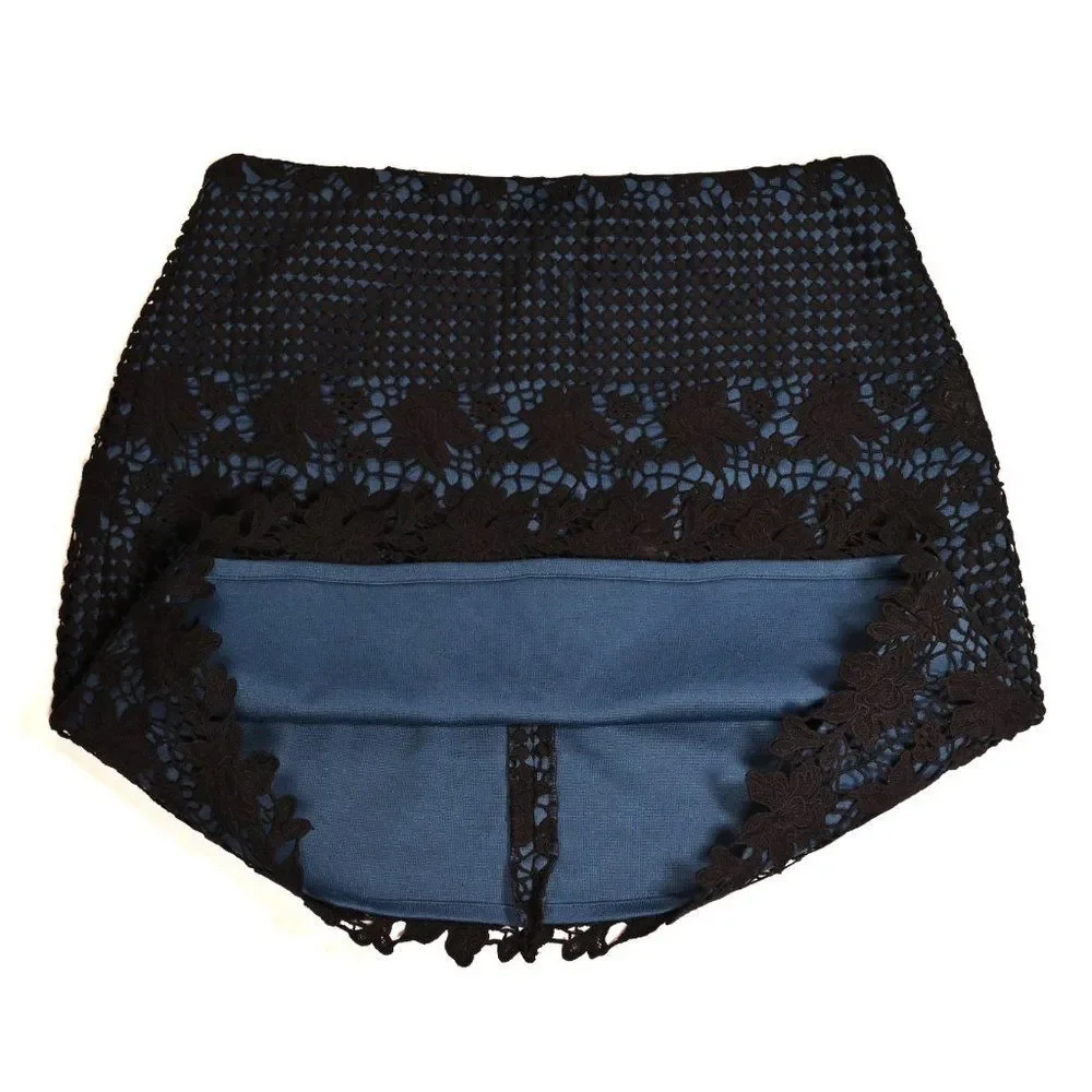 LOFT Black Lace Overlay Shift Skirt Size 10 P